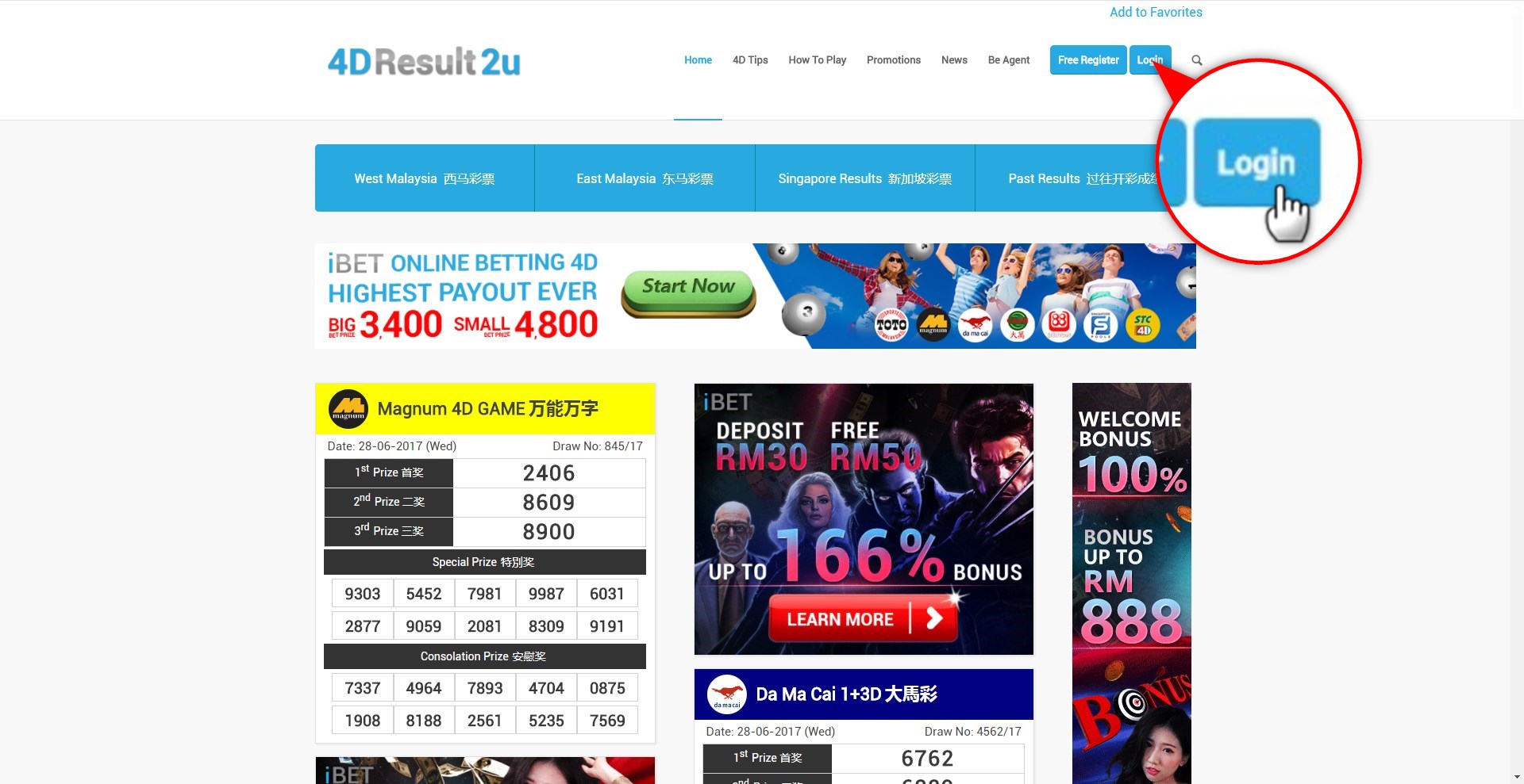 How to Join iBET Concert Lucky draw in 4D result - 4D