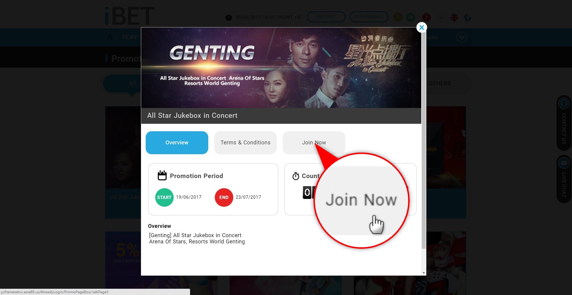 How to Join iBET Concert Lucky draw in 4D result-step4