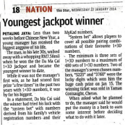 Malaysia 4D online betting Youngest jackpot winner