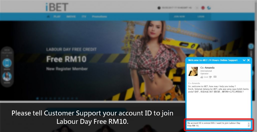 iBET Teach You How To Get Labour Day Free RM10 in 4D step10